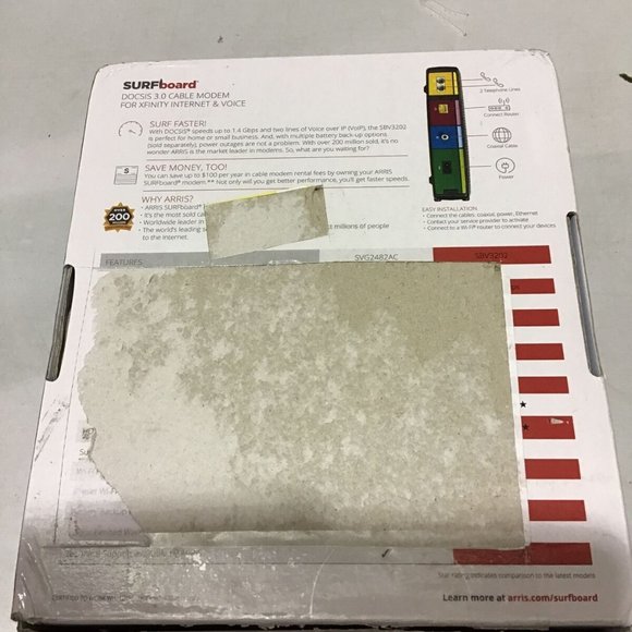 ARRIS SURFBOARD 3.0 DESKTOP CABLE MODEM‎ DOCSIS SBV3202 XFINITY INTERNET & VOICE - Picture 5 of 12